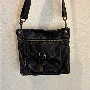 Fossil Black Leather Crossbody Bag